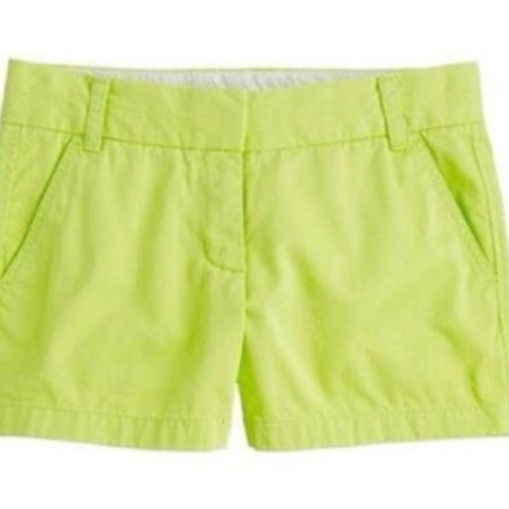 Barley Worn Lime Green J. Crew Chino Shorts